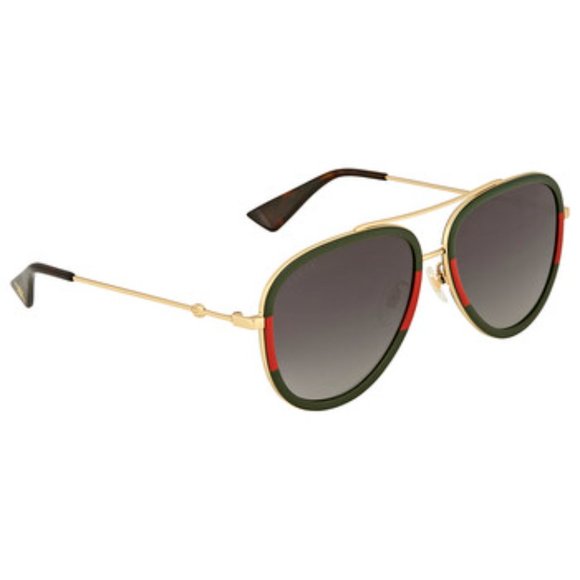 Stylish GUCCI Grey Gradient Pilot Sunglasses - Unisex, Timeless Elegance!
